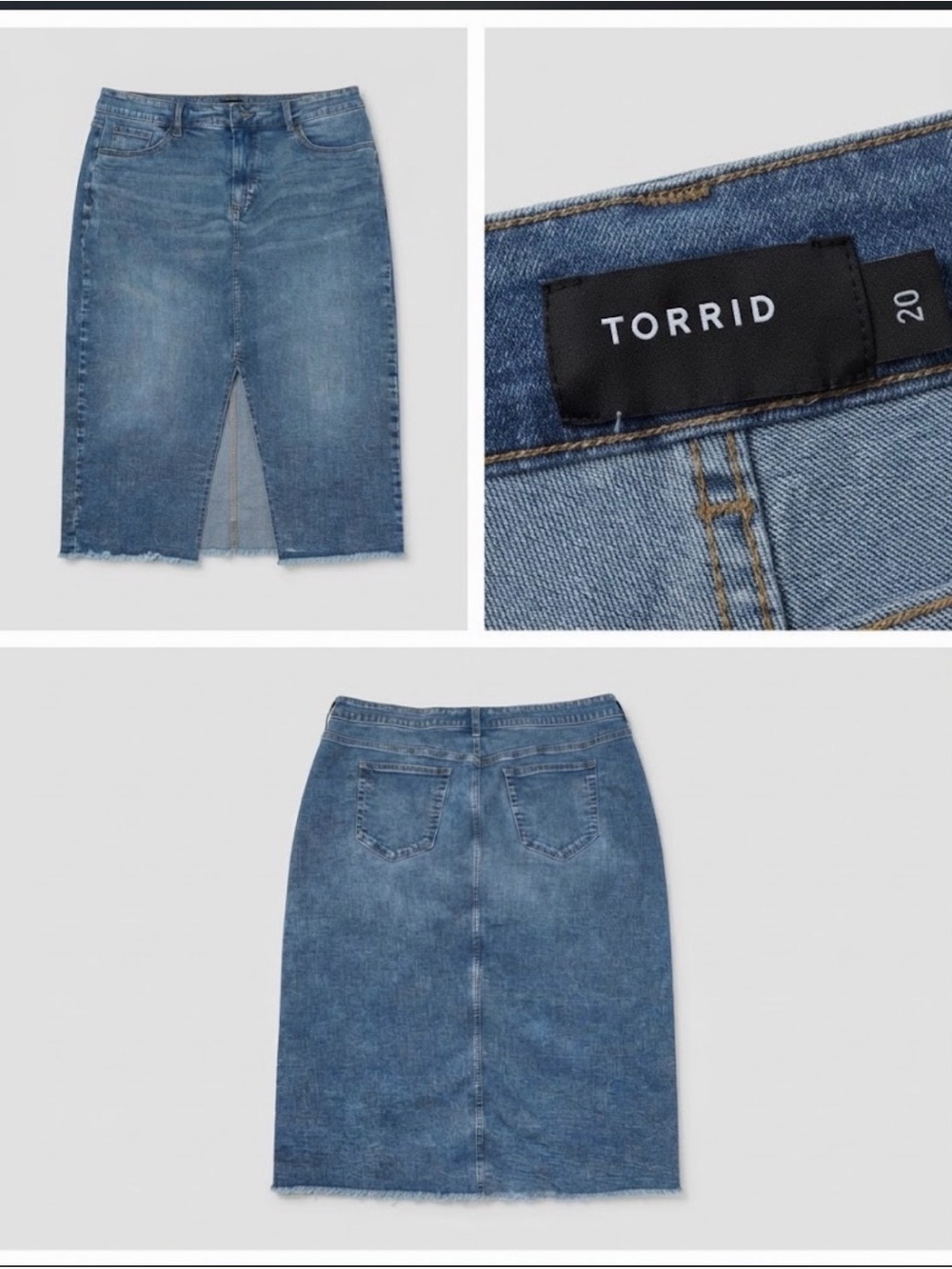 torrid Blue Denim Pencil Skirt with Front Slit